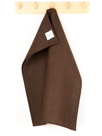 Brown tea towel in linen
